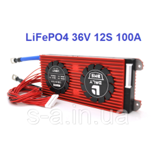 100А 36В BMS контролер заряд-розряд плата DaLy LiFePO4 36V 12S 100A симетрія