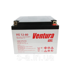 80 А·год Гелевий акумулятор Ventura для систем резервного та автономного живлення, СЕС, Ventura VG 12-80, GEL