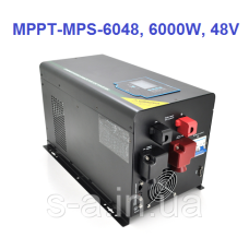 Сонячний (Гібридний) інвертор ДБЖ RITAR RTSWm-MPPT-MPS-6048, 6000 W, 48 V, струм заряду 45 A, 180-265 V, MPPT (60 А,