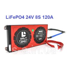 120 А 24 В BMS плата DaLy LiFePO4 24 V 8S 120A Симетрія